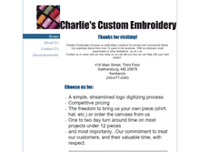 Tablet Screenshot of charliesembroidery.com